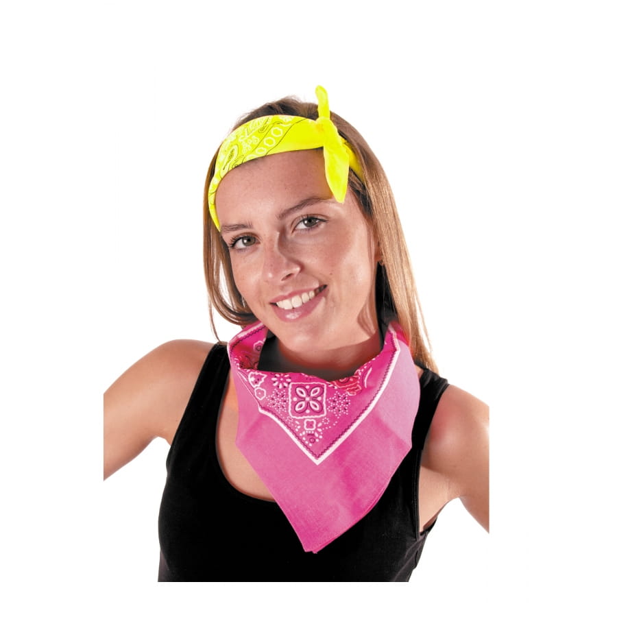 Foulard Bandana En Coton Rose - Accessoire Tendance Pour Le Cou Ou Les Cheveux
