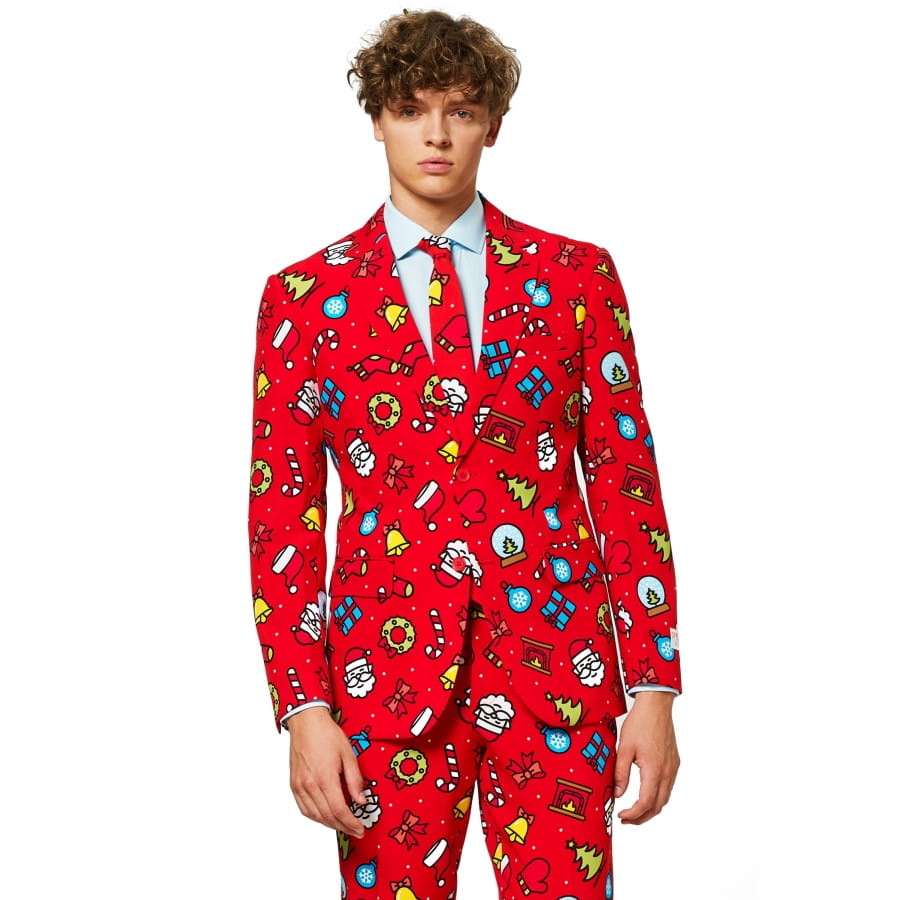 Costume Mère Noël Pour Fille 4-12 Ans - Ensemble 3 Pièces (Robe, Chapeau, Châle) Rouge - Déguisement Fêtes De Noël