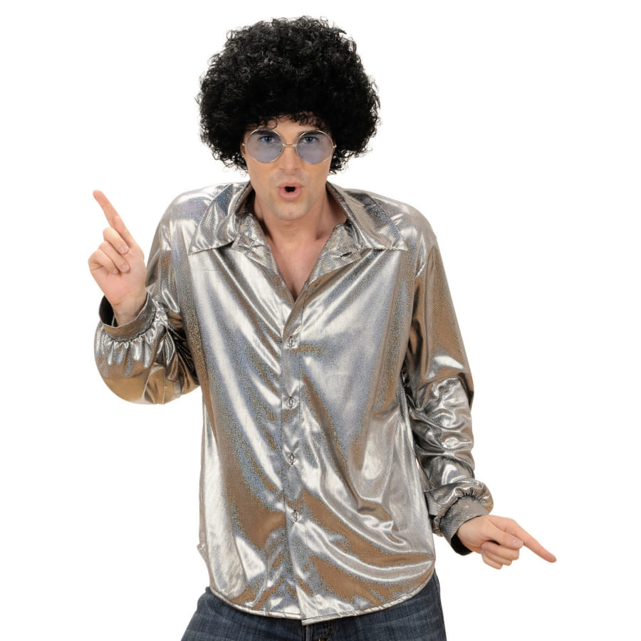 Chemise à Paillettes Disco Homme – Top Séquins Rétro Années 70 – Manches Longues – Pour Fête, Jazz, Cosplay, Danse