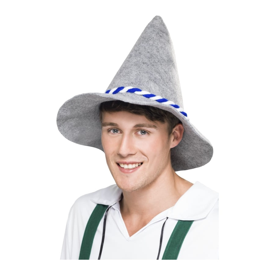 Chapeau Tyrolien Bavarois - Avec Plume Et Corde - Pour Oktoberfest, Fête à Thème - Tour De Tête 58cm
