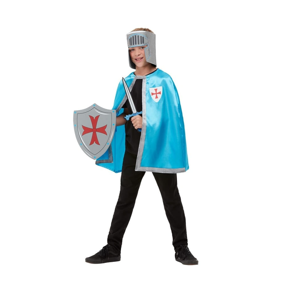 Cape, casque, épée et bouclier de chevalier enfant