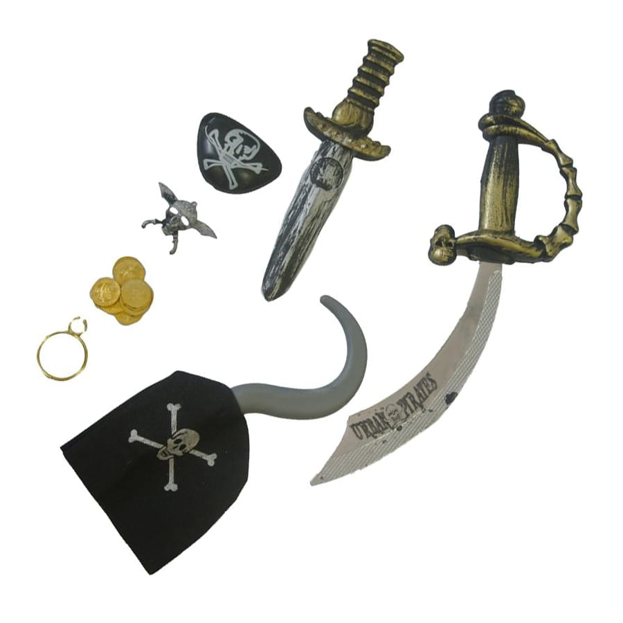 Kit Accessoires Pirate 3 Pièces - Bandana, Ceinture Et Collier Crâne - Déguisement Halloween, Carnaval, Fête