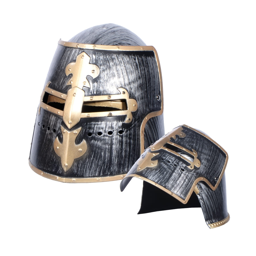 Casque De Chevalier Médiéval Avec Visière - Pour Carnaval, Fêtes Déguisées (plastique Argenté/doré) - 8