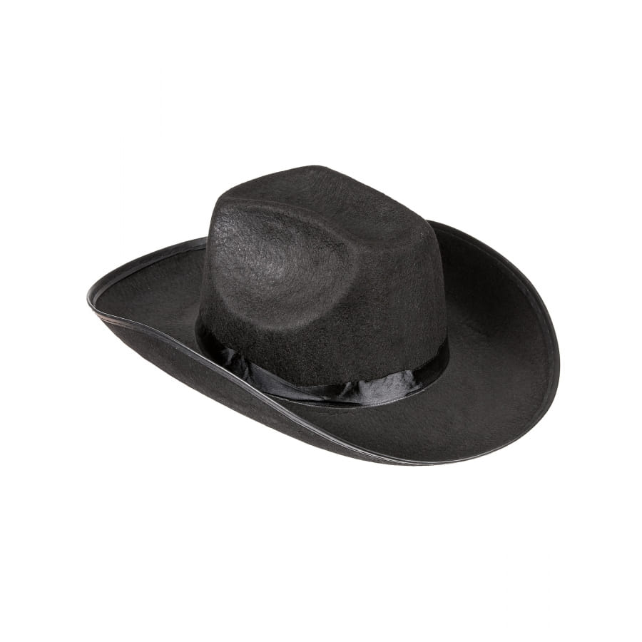 Chapeau de Cowboy en Cuir Noir - Boutique Cowboy
