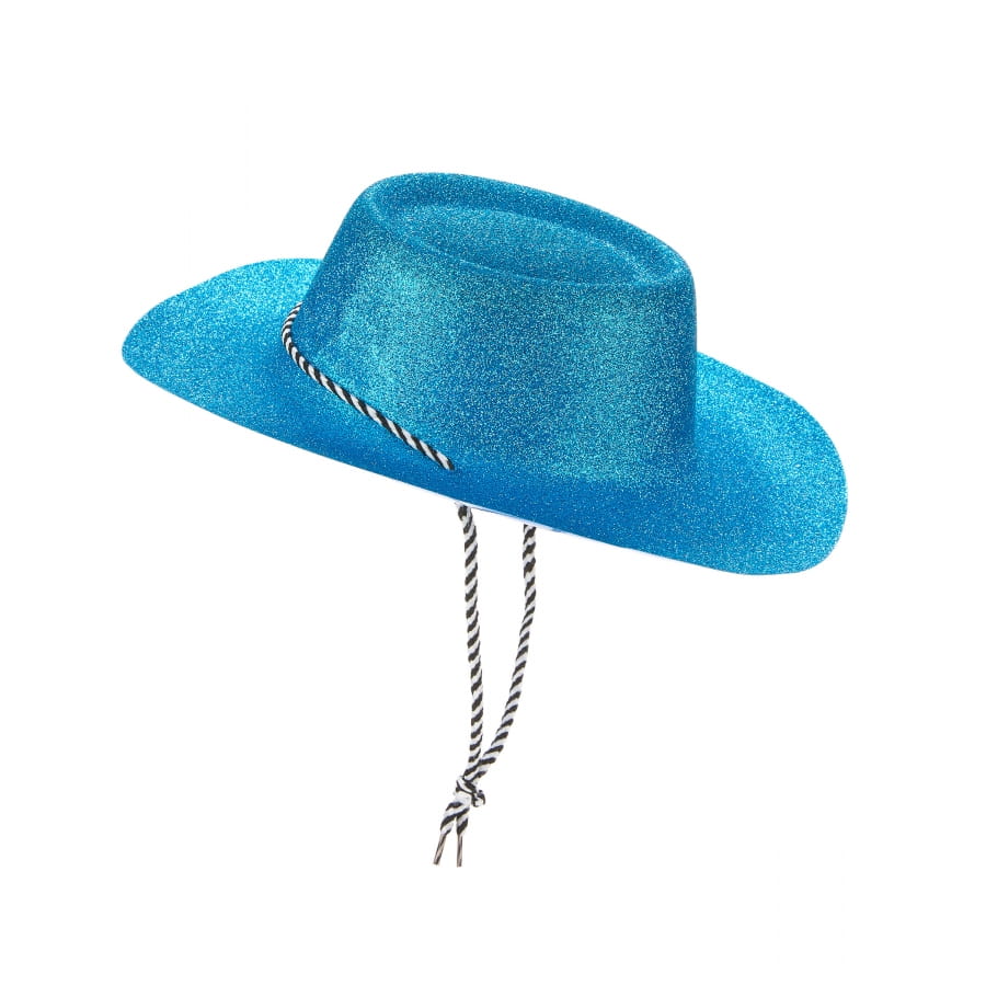 chapeau paillette turquoise