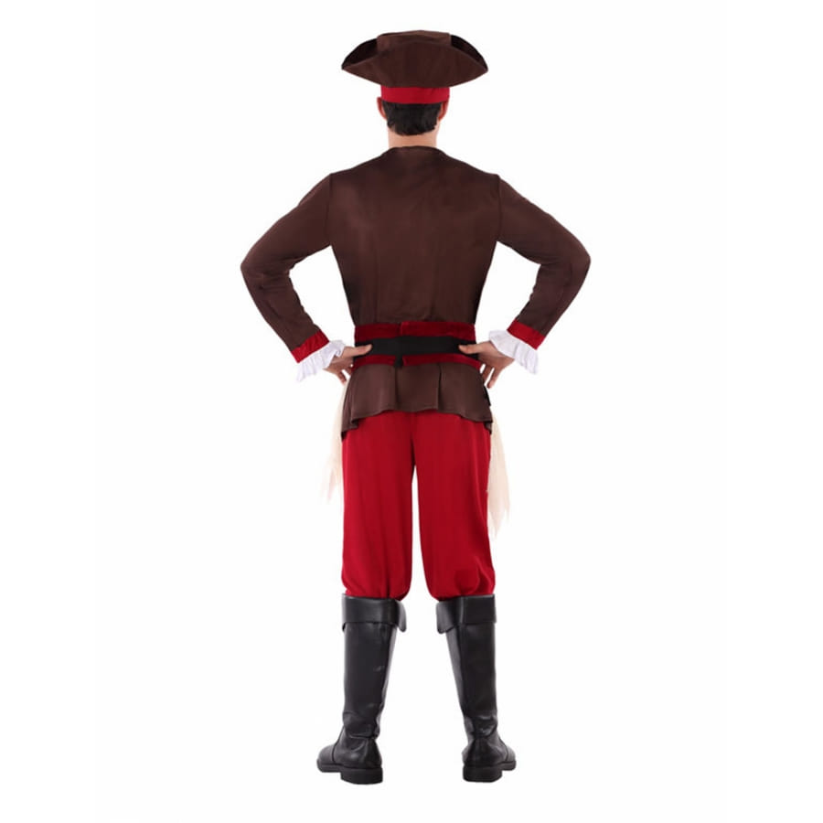 Costume Pirate 4 Pièces - Bandana, Ceinture, Cache-Œil & Collier Ancre - Bordeaux