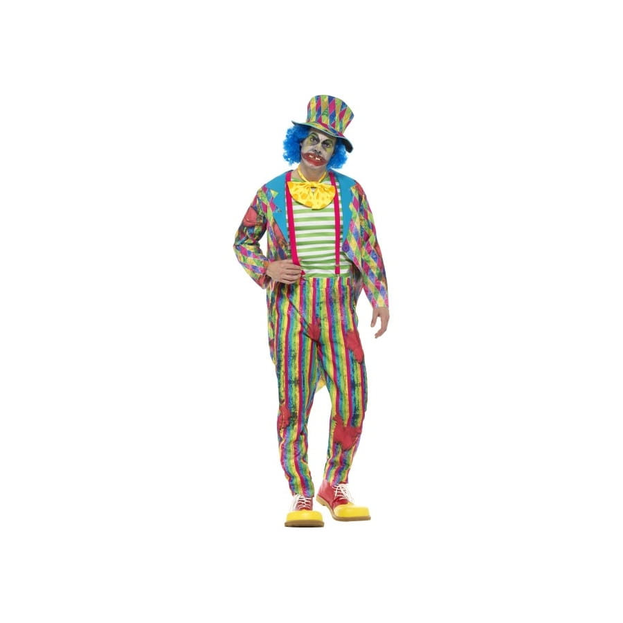 Costume De Clown Terrifiant Pour Halloween - Avec Chapeau Et Masque - Tissu Doux, Tailles Adultes