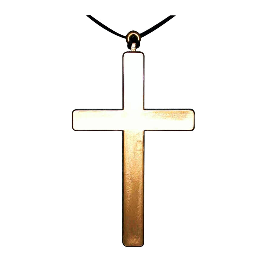 Pendentif Croix Doré Signé Stéphanie Séries - Bijou D'occasion, Couleur Or