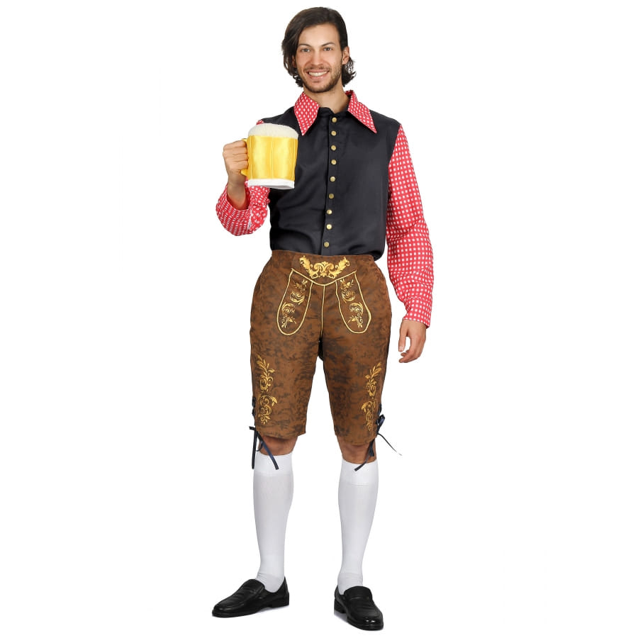 Bretelles Oktoberfest Homme - Motif Bavarois Bleu Et Blanc - Élastiques, Longueur Réglable - Pour Pantalon En Cuir Et Costume Traditionnel