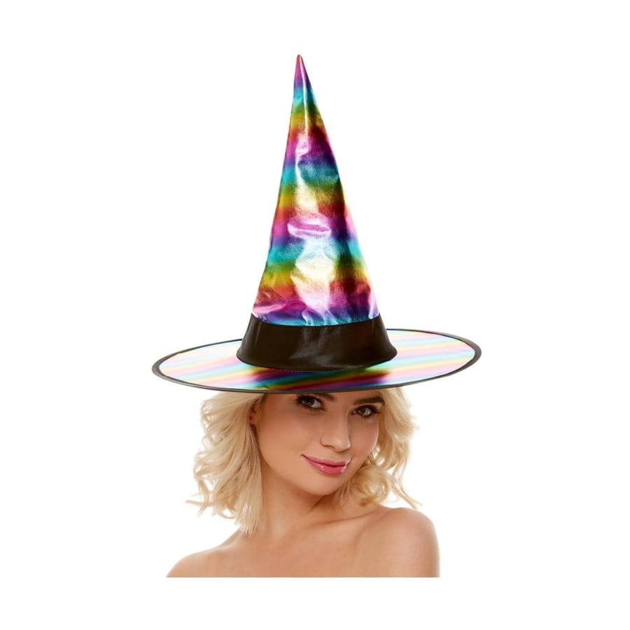 Chapeau De Sorcière Pointu Halloween - Grand Bord Avec Voile - Taille Unique Femme - Déguisement Fête