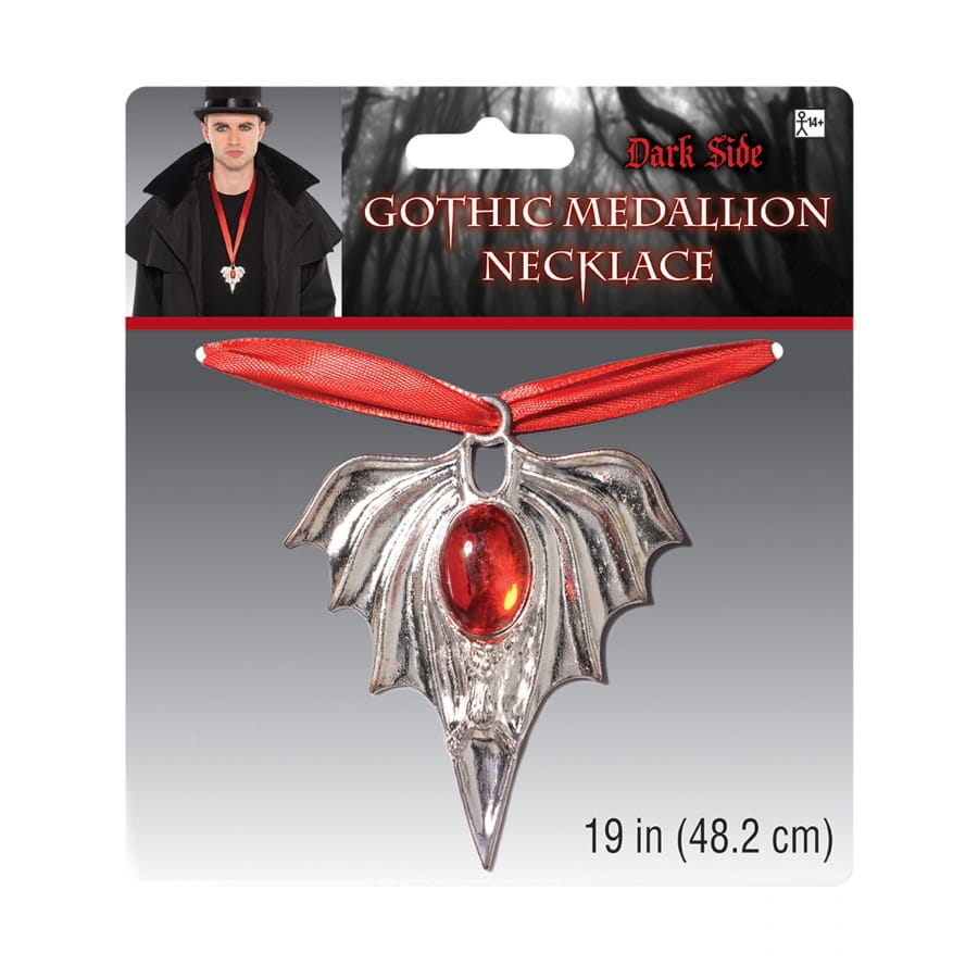 Collier Médaillon Vampire - Pendentif étoile Avec Pierre Rouge, Accessoire Costume Halloween