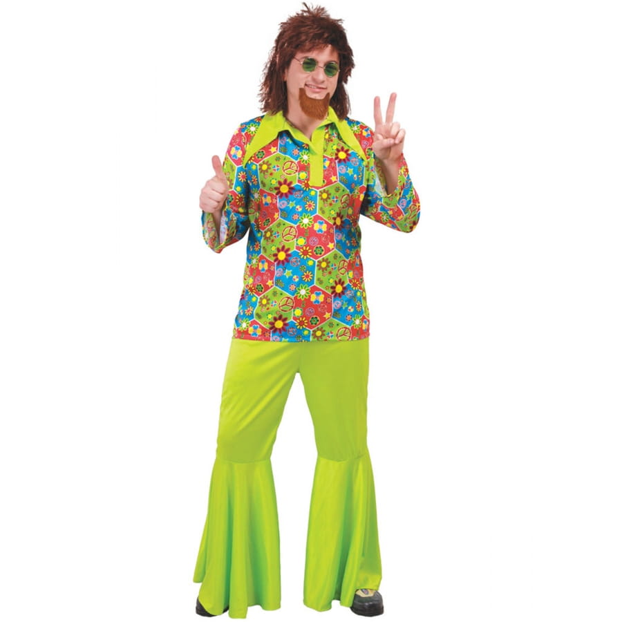 Costume hippie Woodstock vert pour homme