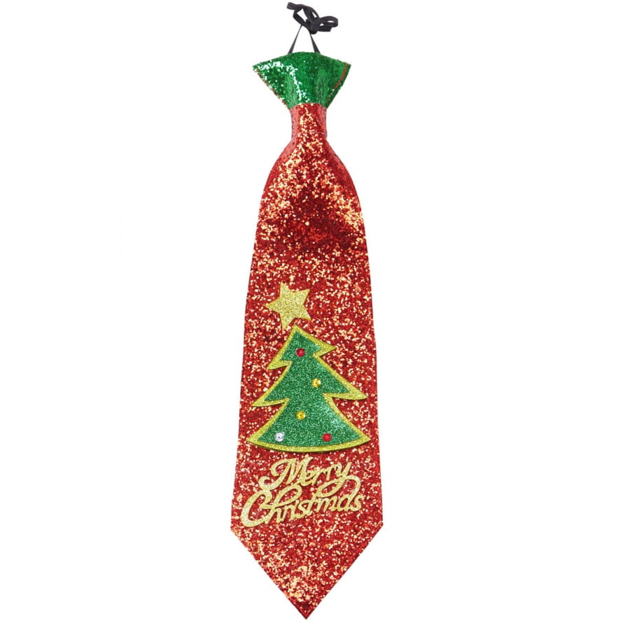 Cravate De Noël Lumineuse Et Musicale - Père Noël Sur Guirlande, Fond Vert - Élastique Réglable, LED Rouge, Chanson De Noël - Accessoire Déguisement Adulte