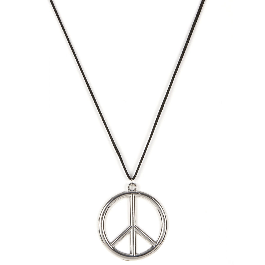 Collier Hippie Peace And Love - Accessoire Déguisement Années 70, Festival, Carnaval - Unisexe Adulte