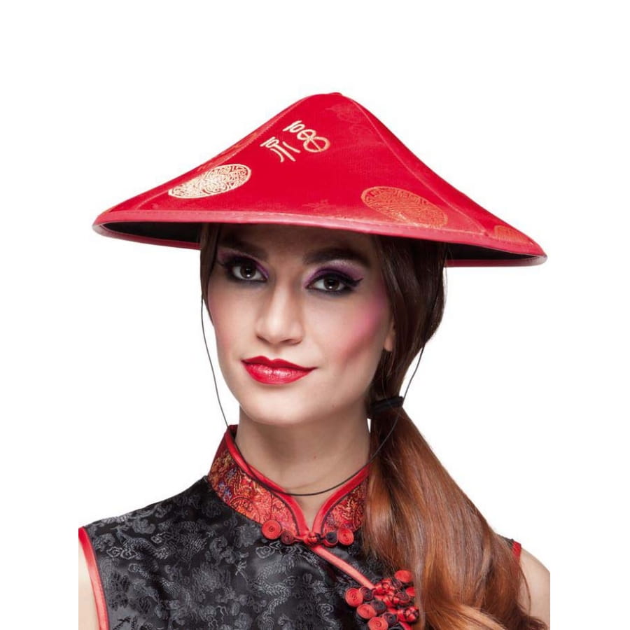  Chapeau  pointu  chinois rouge 