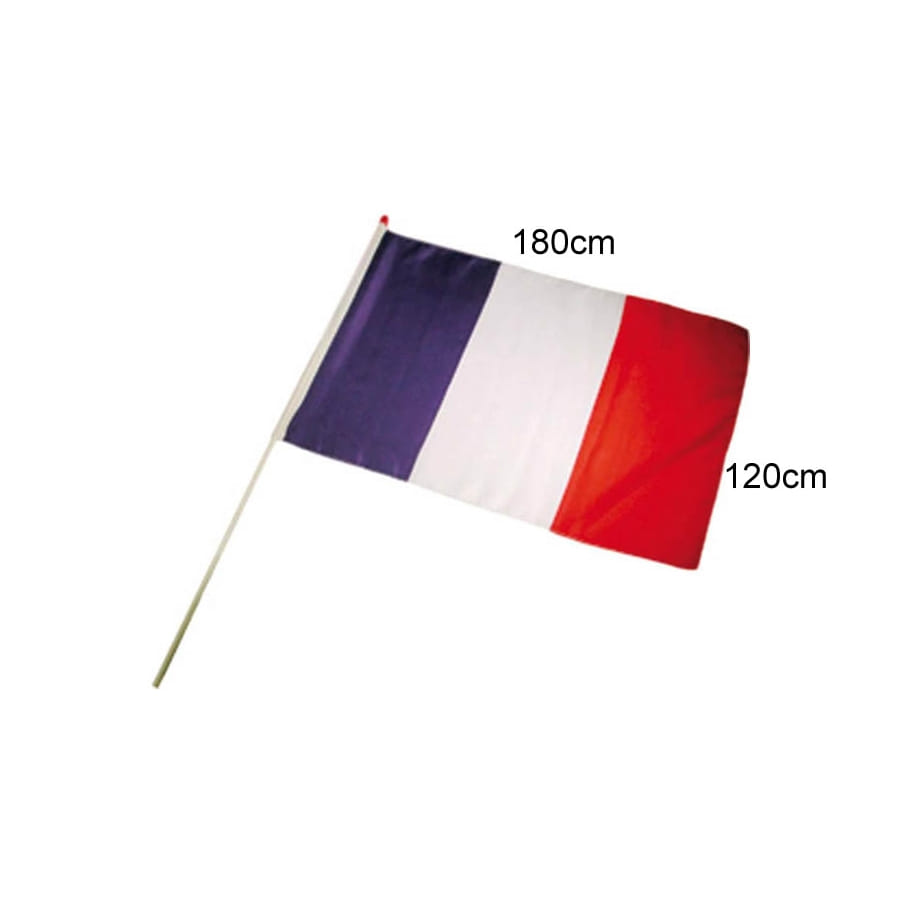 Drapeau de 120x180cm monté sur hampe en bois