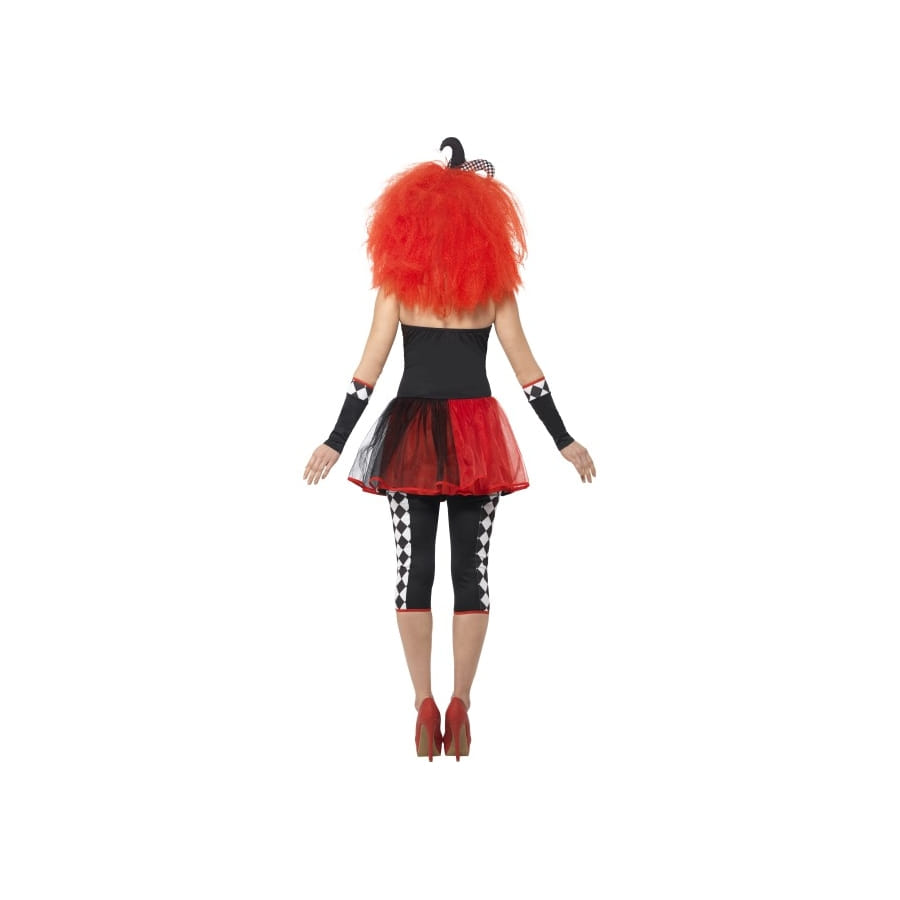 Déguisement Clown Femme 5PCS Halloween - Bandeau Arlequin, Strass Visage, Gants, Chaussettes & Jupe Tutu