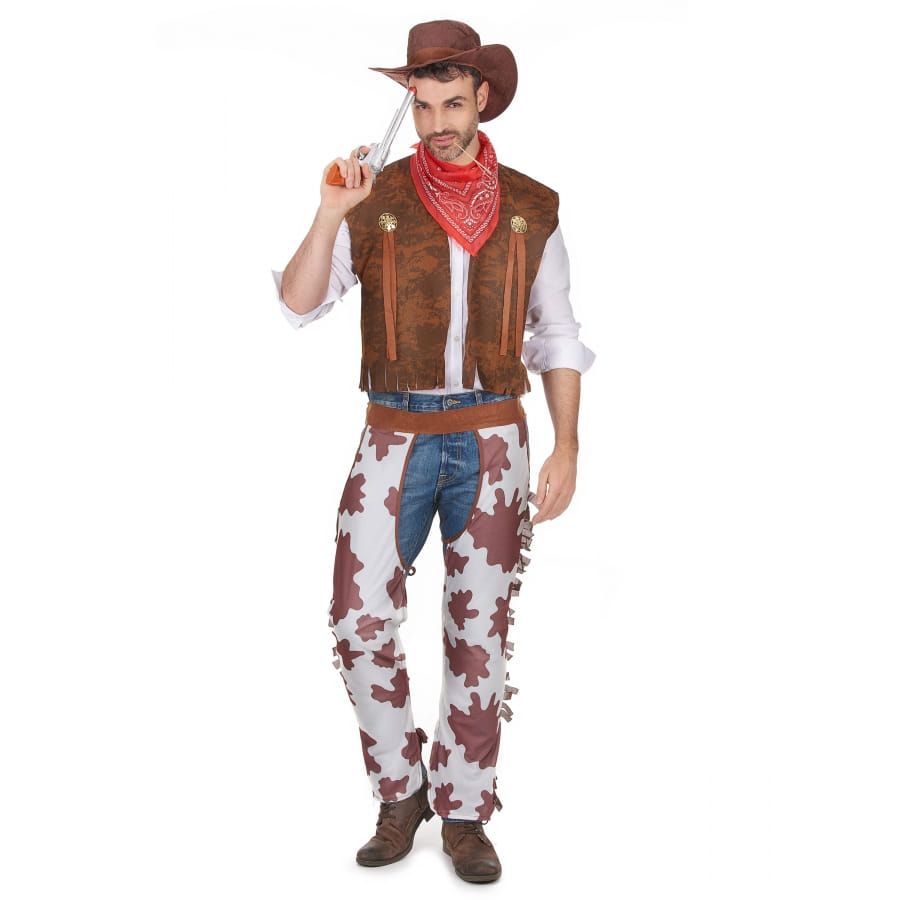 Costume Cowboy Western 5 Pièces - Chapeau, Gilet, Ceinture, Bandana & Collier Pour Déguisement