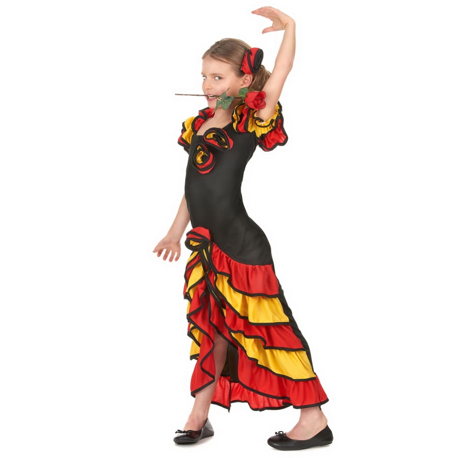 Déguisement fille danseuse flamenco bleu Déguisement fille danseuse flamenco bleu