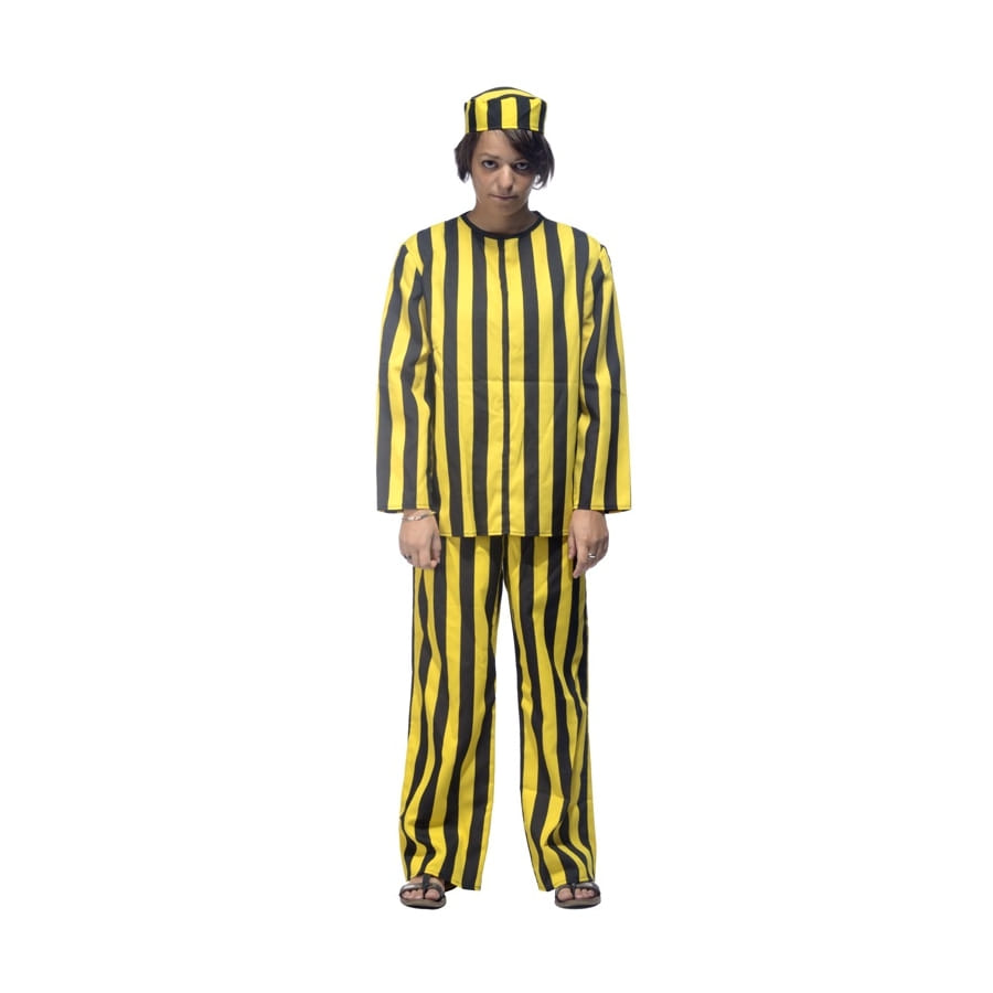 Déguisement Prisonnier Enfant - Jaune Et Noir - Taille 140-146 (12-14 Ans)