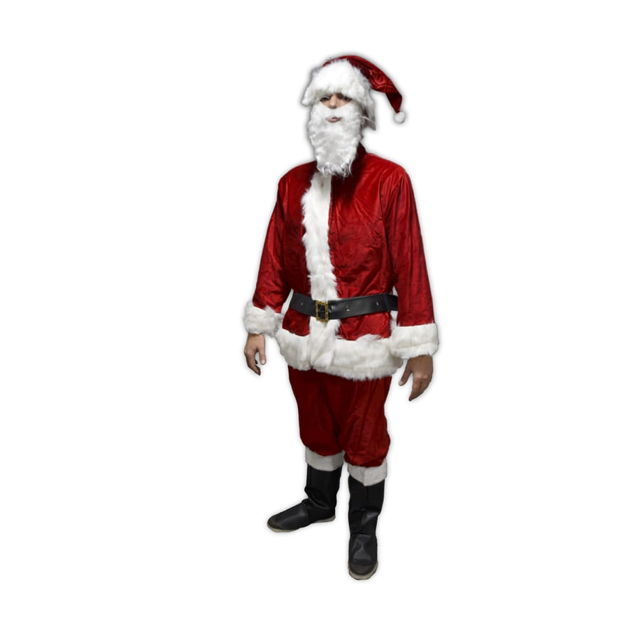 Costume Complet Père Noël Adulte En Velours – Rouge, Unisexe – Pour Fêtes, Noël, Carnaval, Halloween