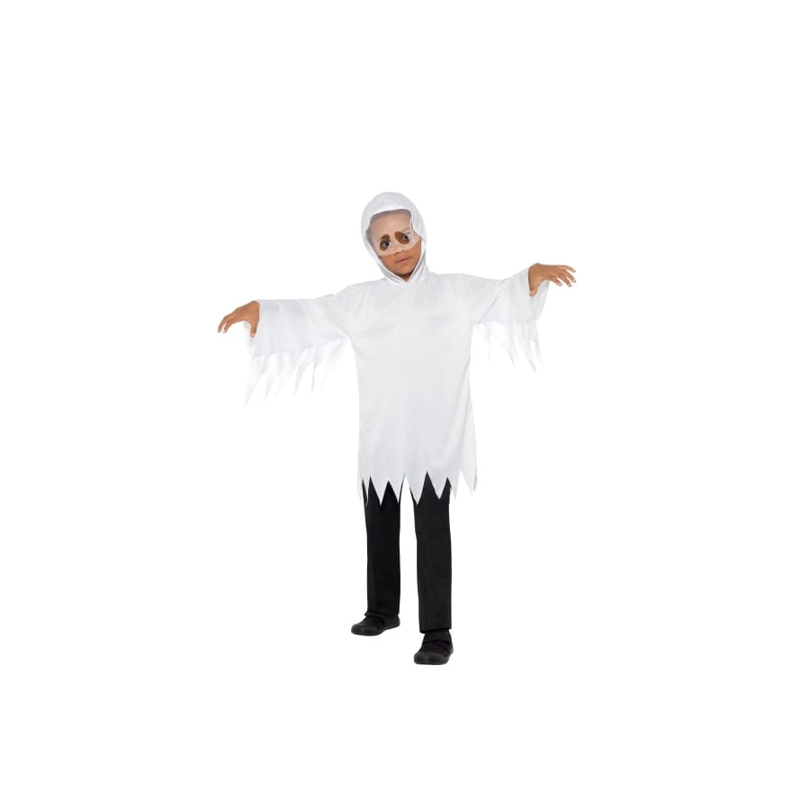 Déguisement Fantôme Enfant 2-6 Ans - Cape Ou Poncho Blanc, Léger, Pour Halloween Ou Carnaval, Unisexe