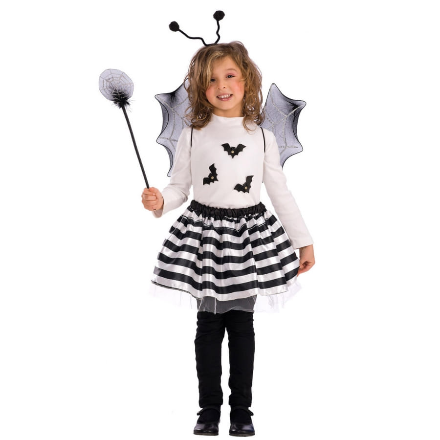 Déguisement Chauve-Souris Enfant Fille | Robe à Manches Ailes + Serre-Tête + Sac | Taille 3-12 Ans | Pour Halloween, Carnaval, Fête