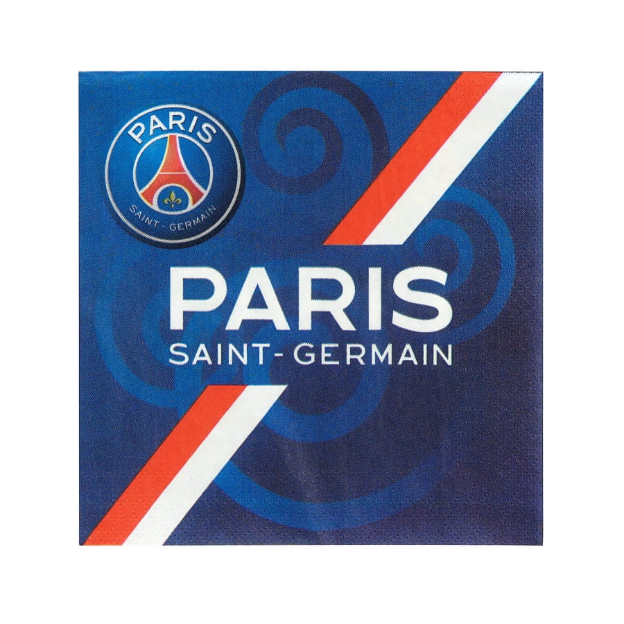 Kit Anniversaire PSG 12 Personnes - Assiettes/gobelets/serviettes/ballons/nappe - Thème Paris Saint-Germain