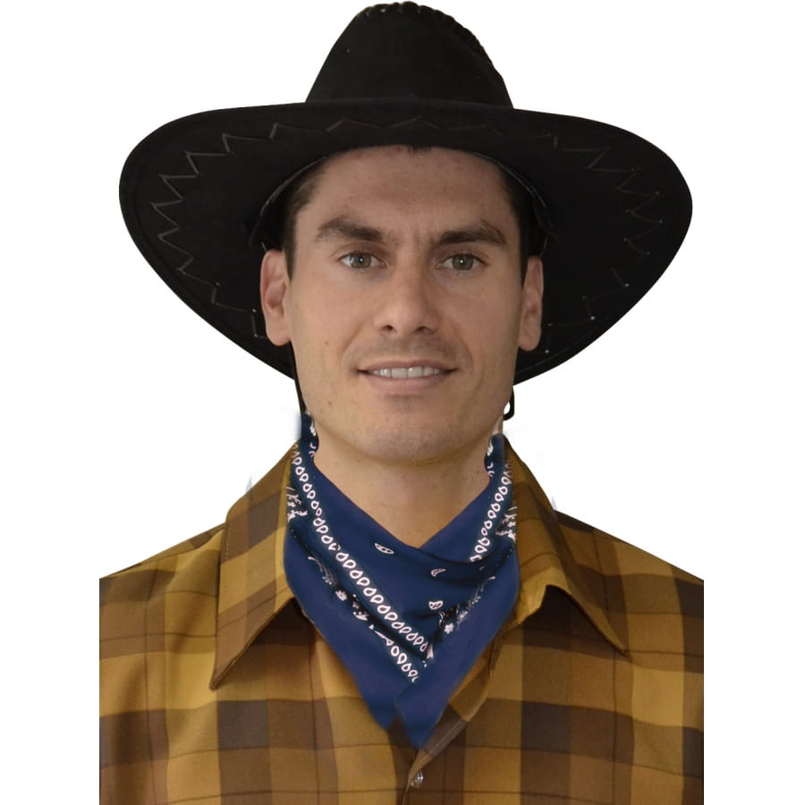 Foulard western bleu