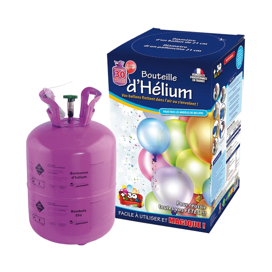Kit bombonne d'helium de 0.25 m3 et 30 ballons