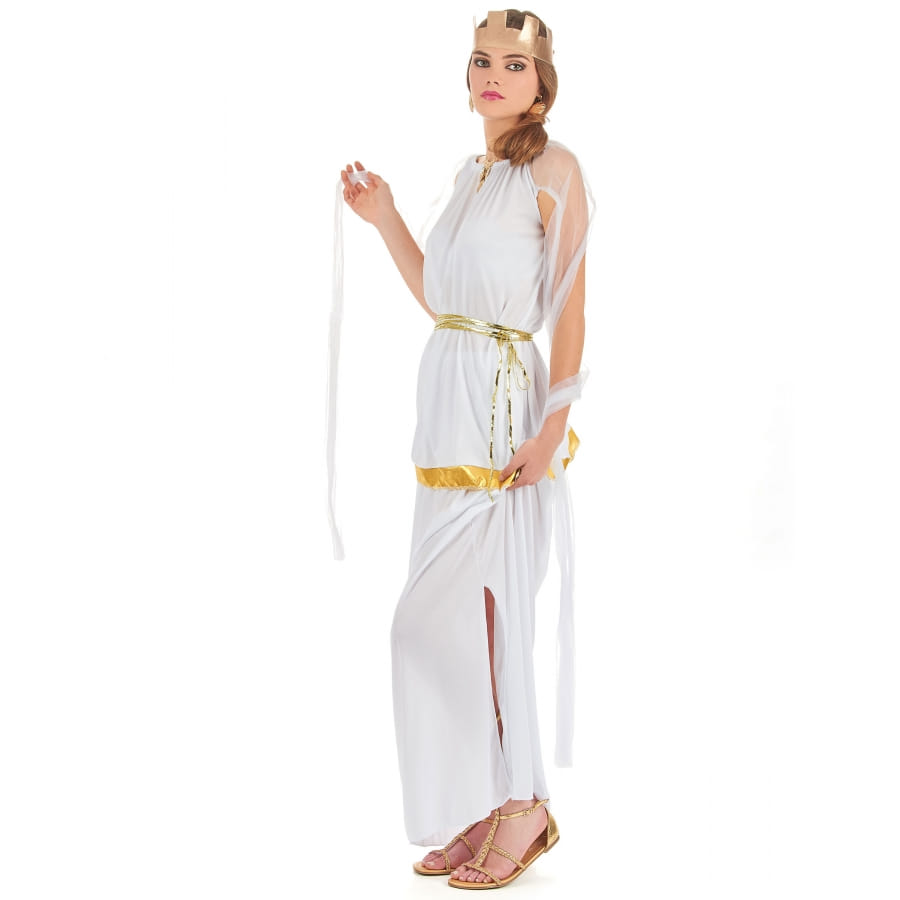 Set Déguisement Déesse Grecque 7 Pièces - Couronne Perles, Bracelets Et Accessoires Dorés Pour Femme
