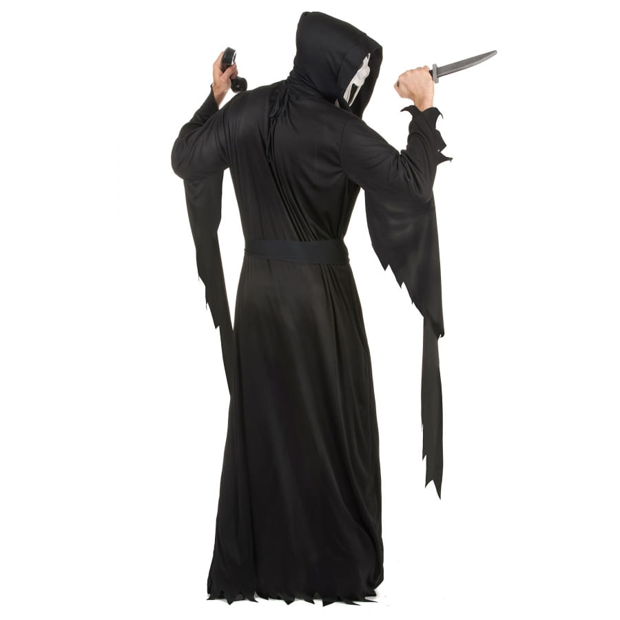 Costume Officiel Scream Ghostface Homme + Masque + Couteau Jouet – Halloween Horreur Parfait (Taille Standard/Grande)