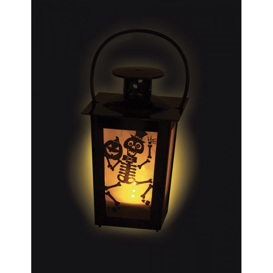 Lot 2 Lanternes Papier Halloween Avec Bâtons Et Lumières LED | Lanterne 20 Cm, Bâton 26,5 Cm | Décoration Extérieure Sûre