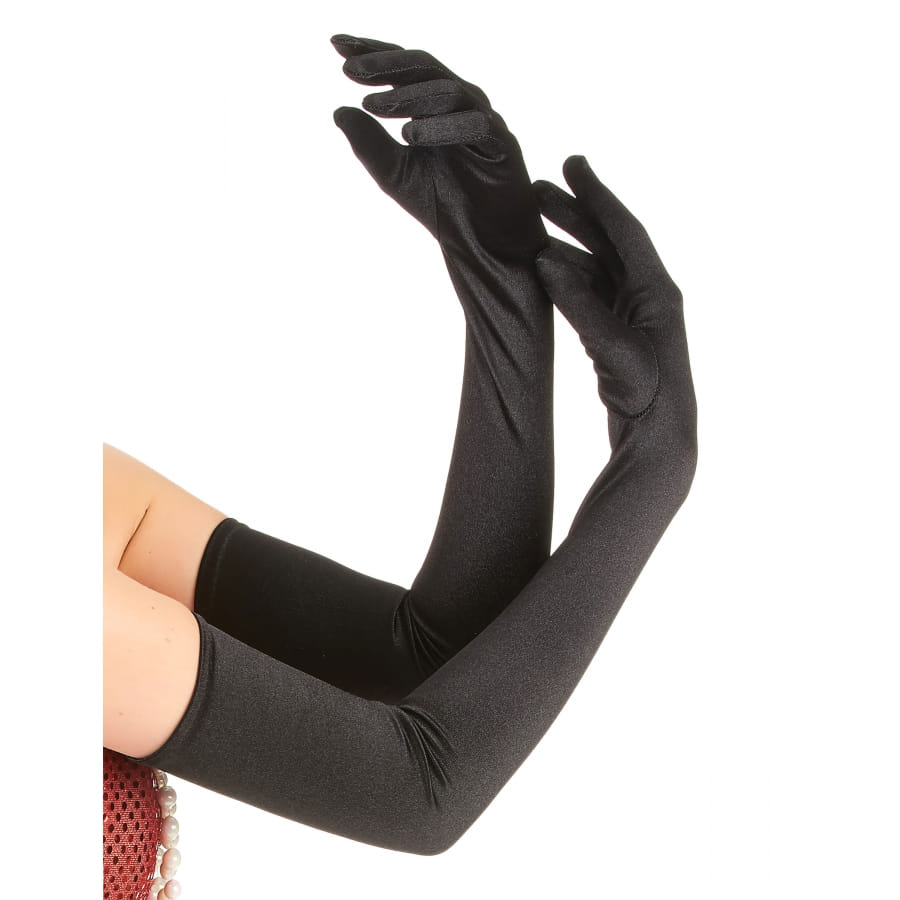 2X Longs gants en optique cuir Taille Unique Noir - Noir X3B9 