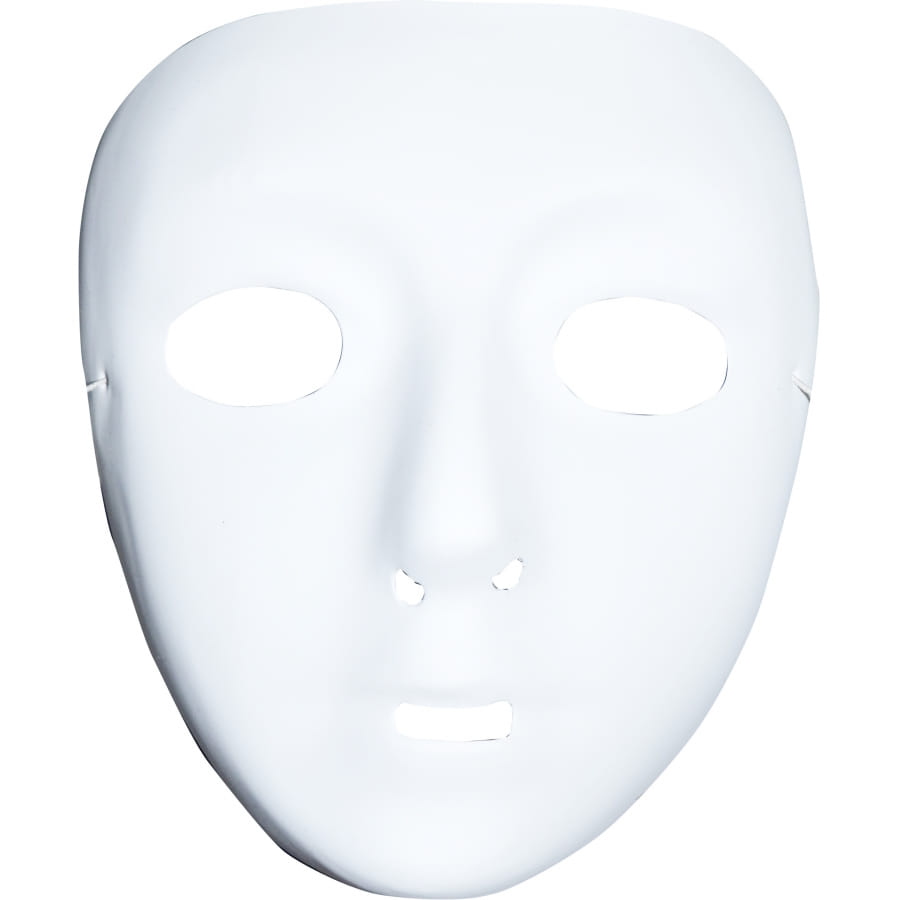 Masque En Papier Mâché Blanc - Pour Peinture, Déguisement, Activités Manuelles - Taille Adulte, Ajustable