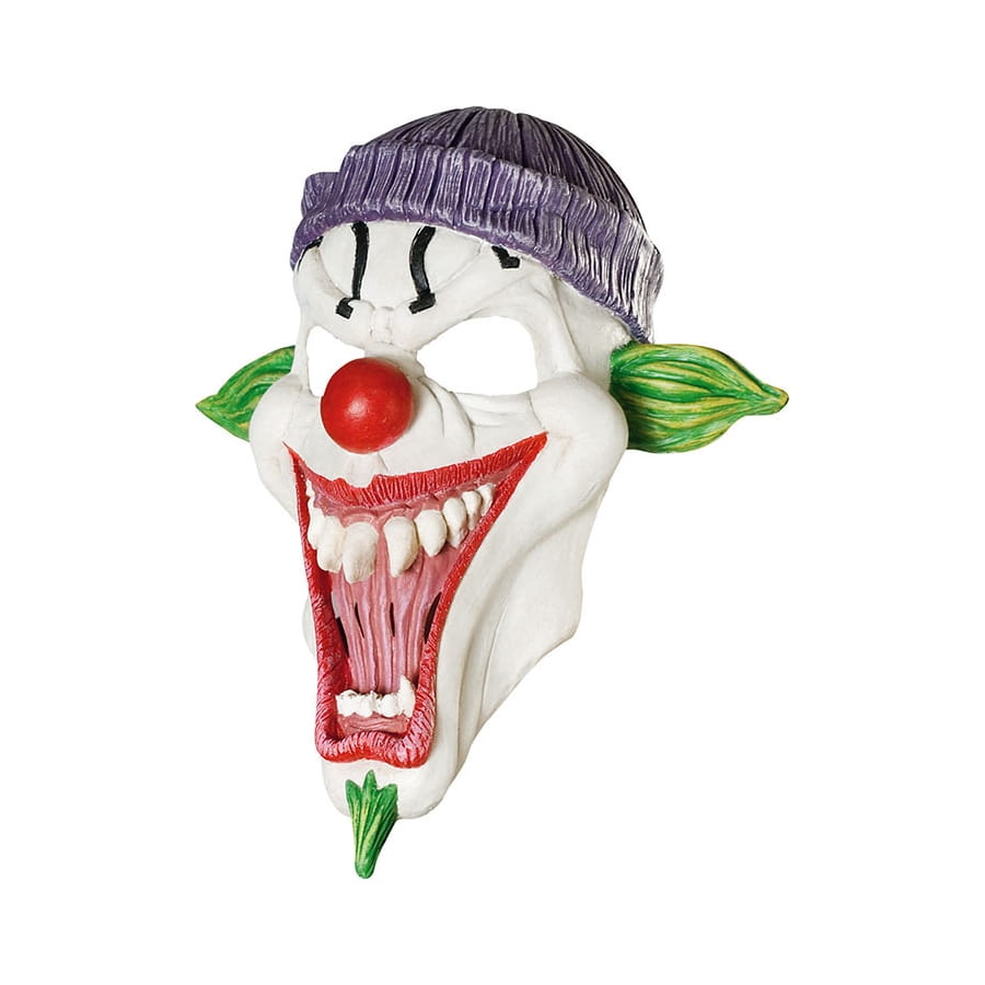 Masque clown blanc grande bouche monstrueuse
