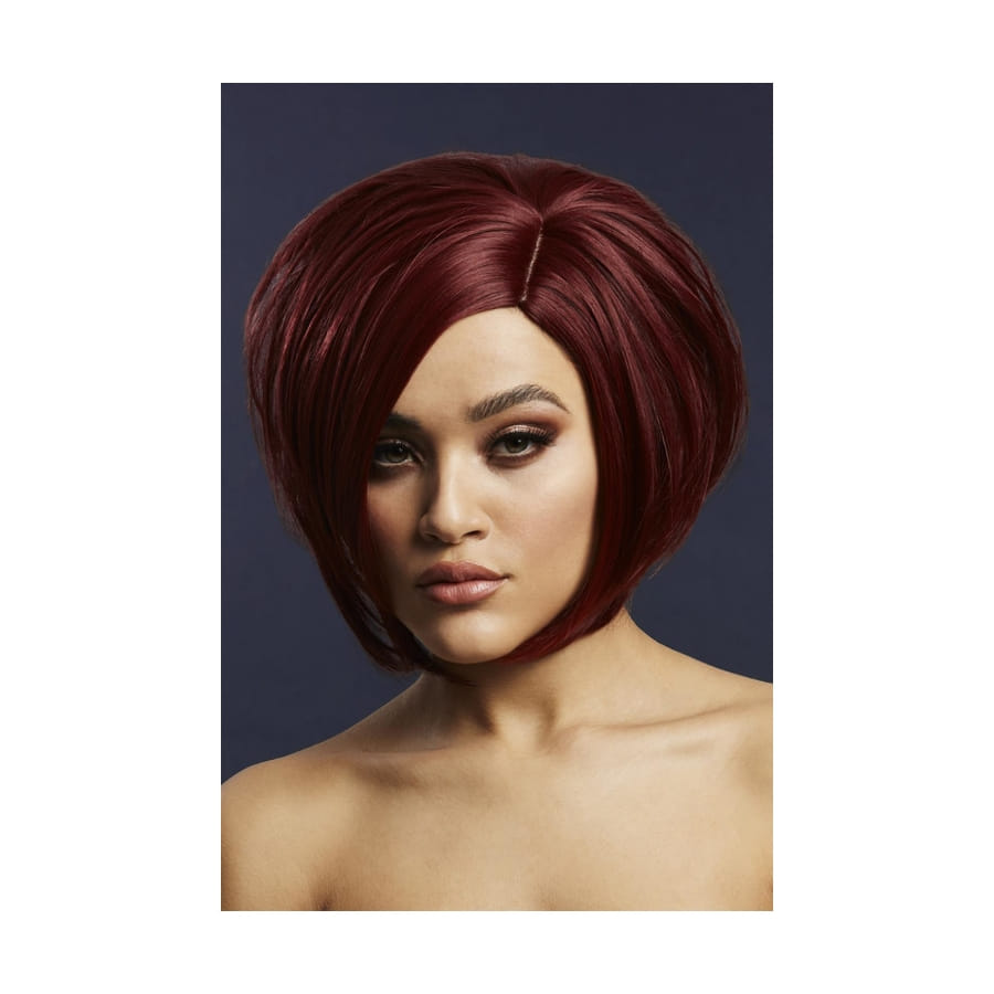 Perruque carré plongeant rouge marron