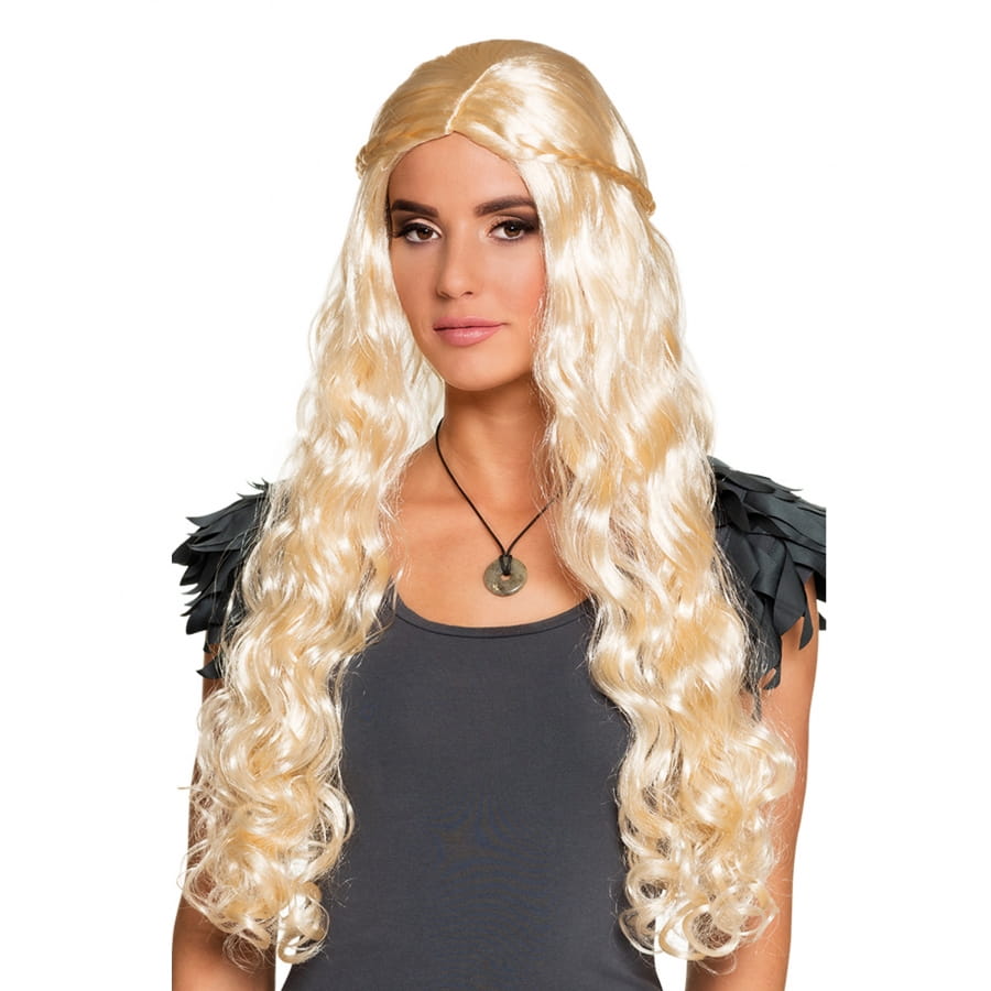 Perruque Médiévale Noire Synthétique – Taille Unique – Pour Déguisement, Carnaval, Fête – Style Hôte Médiéval
