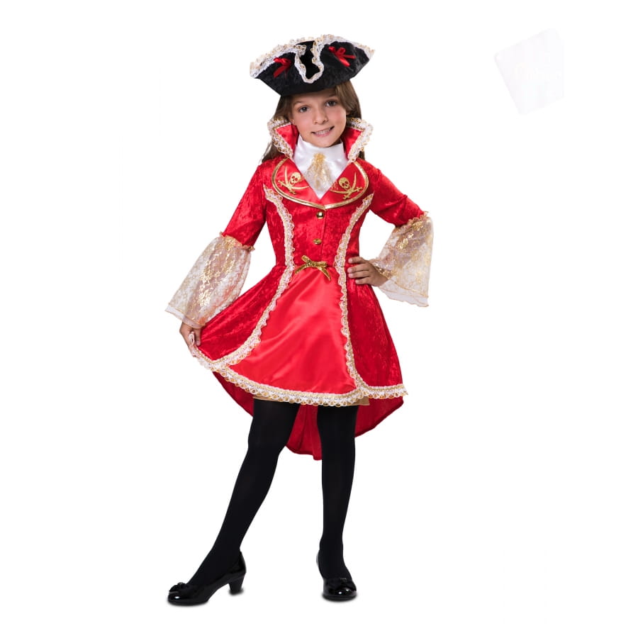 FIESTAS GUIRCA Déguisement de pirate rose avec chapeau et robe pour fille de 3 à 4 ans FIESTAS GUIRCA Déguisement de pirate rose avec chapeau et robe pour fille de 3 à 4 ans