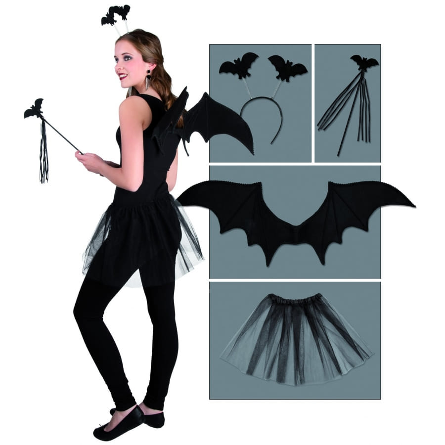 Ailes De Chauve-souris Adulte - Taille Unique - Noir - Pour Costume Halloween, Déguisement, Soirée Fantastique