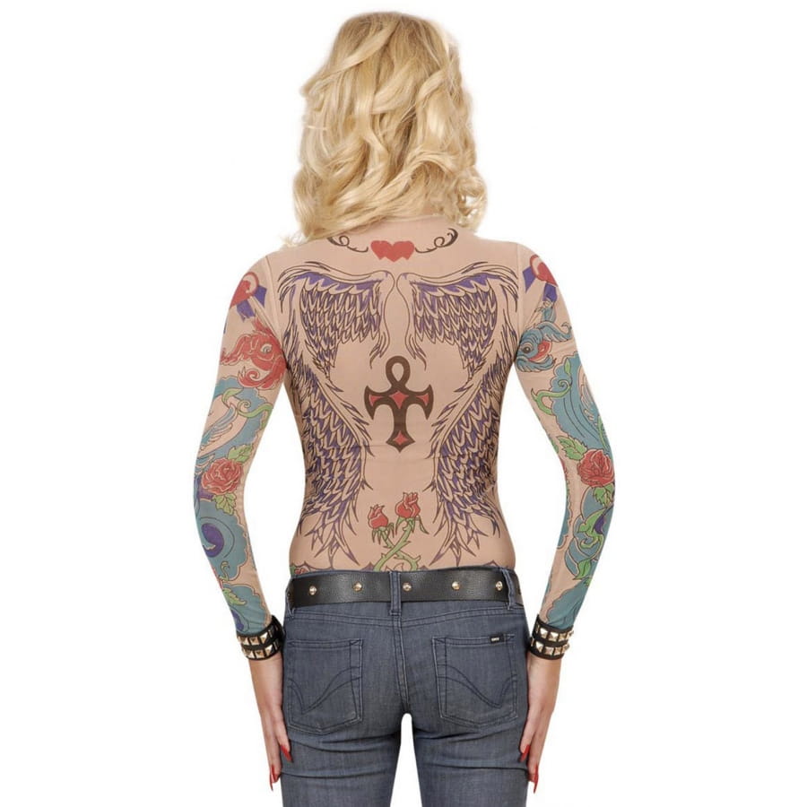 Teeshirt tatouage femme, ailes d