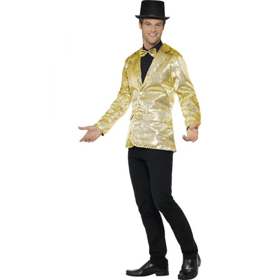 Veste Homme Holloway Style Collégiale Dorée Noire En Cuir - Taille XL