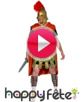vidéo Costume de gladiateur or et rouge