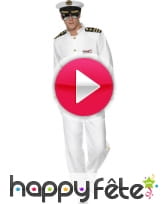 vidéo Déguisement blanc de pilote de l'air