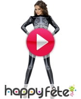 vidéo Déguisement squelette 3d pour femme