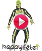 vidéo Déguisement squelette phosphorescent
